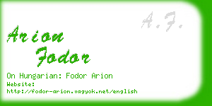 arion fodor business card